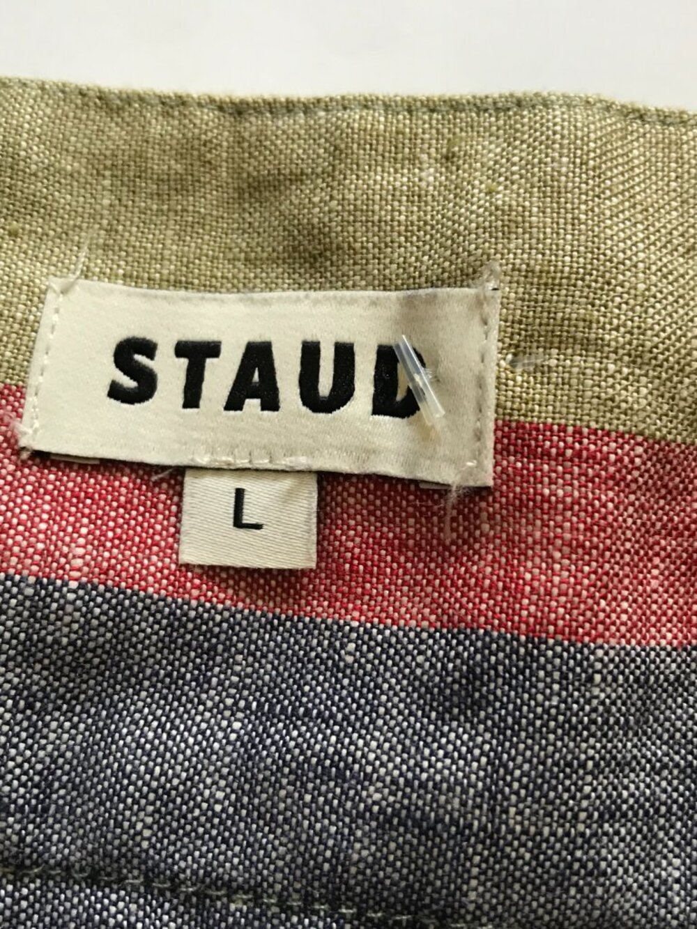 Staud Laura Linen Stripe Maxi Dress Womens Large Green Blue Sleeveless Rainbow - Picture 7 of 13